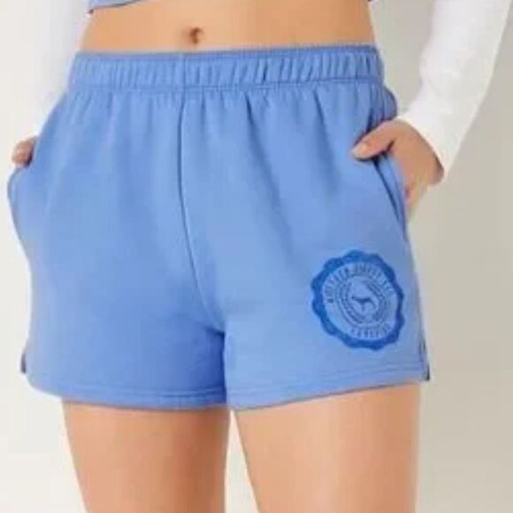 Victoria Secret PINK 3" FOLDOVER SWEAT SHORTS BLUE, Size Small, NWT - Picture 1 of 12